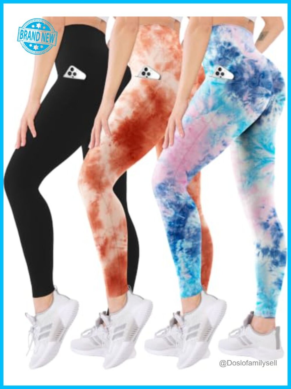 High Waisted Leggings with Pockets Soft Tummy Control Yoga Running Pants